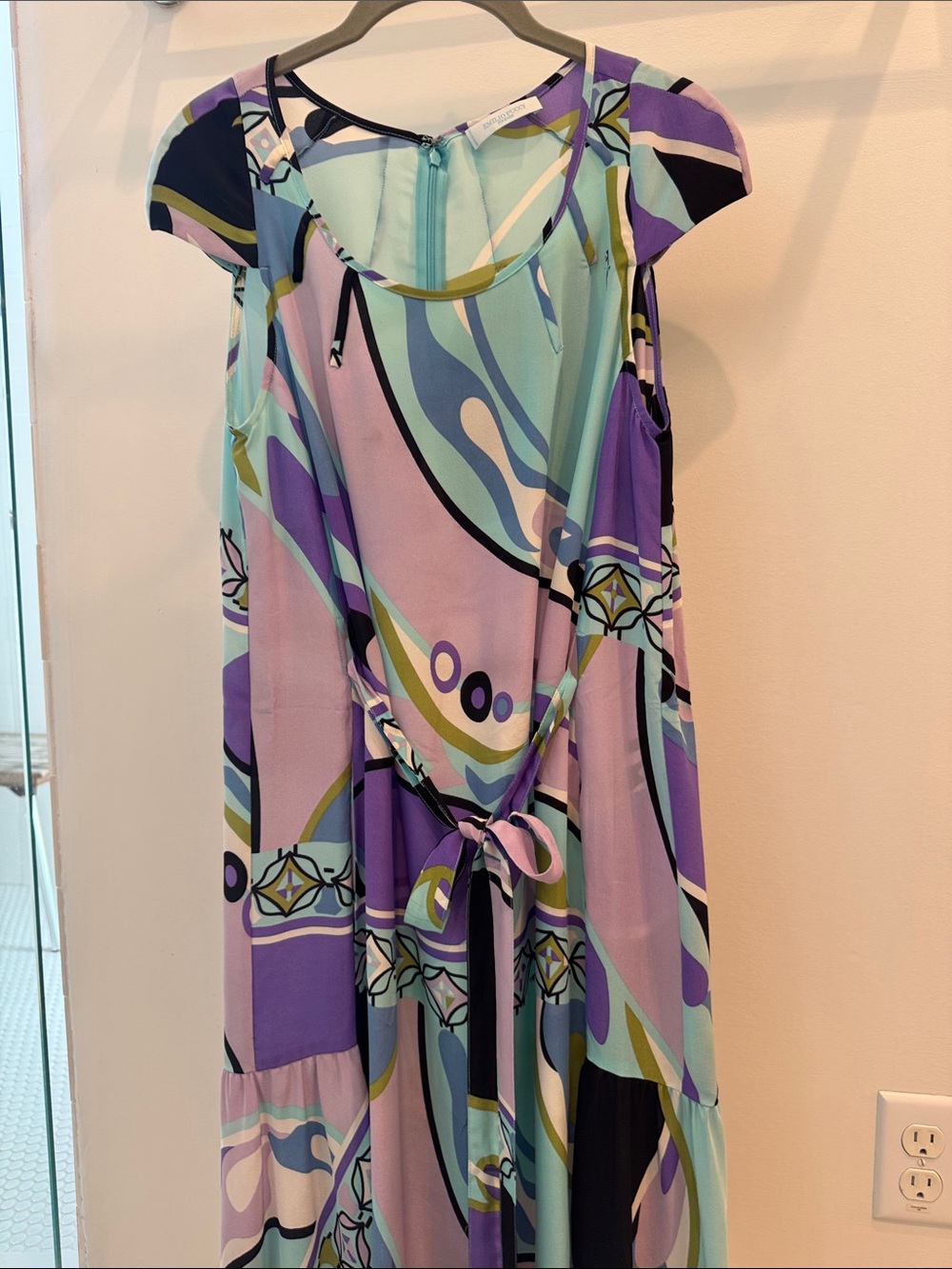 Emilio Pucci Lavender, Aqua & Purple Printed Midi Dress - Picture 4 of 4